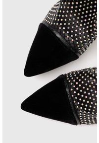 Karl Lagerfeld botki PANDARA II damskie kolor czarny na szpilce KL31346. Kolor: czarny. Materiał: skóra. Obcas: na szpilce. Wysokość obcasa: średni #2
