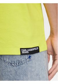 Karl Lagerfeld Jeans T-Shirt 231D1706 Żółty Regular Fit. Kolor: żółty. Materiał: bawełna
