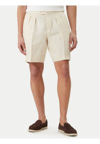 BOSS Szorty materiałowe H-Perin 50561858 Beżowy Tapered Fit. Kolor: beżowy. Materiał: len #1