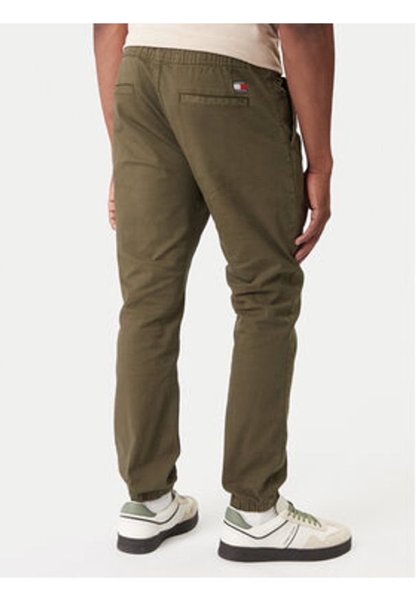 Tommy Jeans Joggery DM0DM23102 Khaki Regular Fit. Kolor: brązowy. Materiał: bawełna