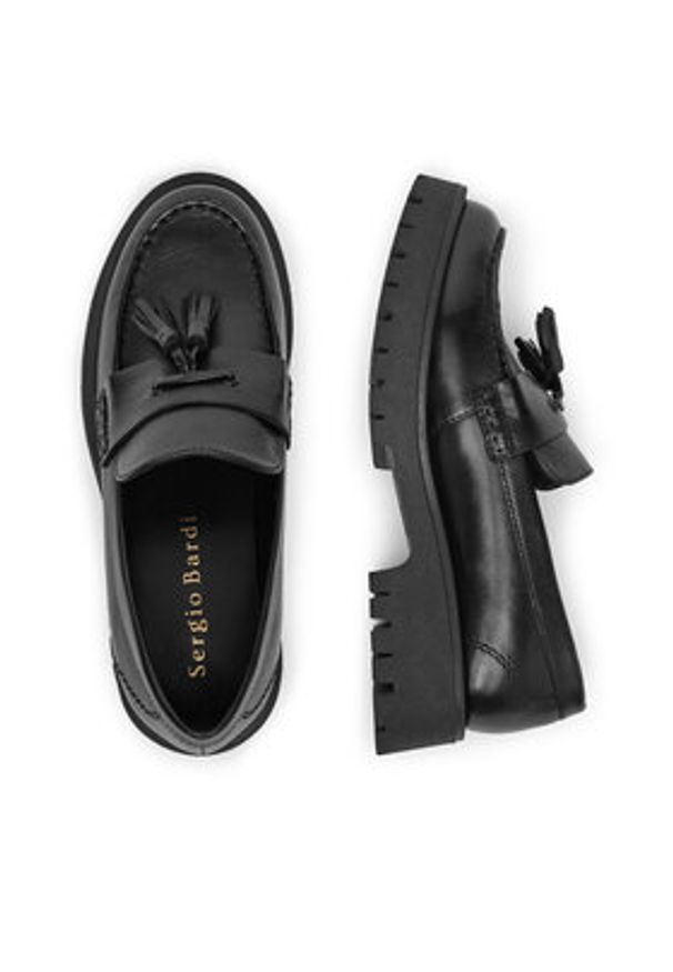 Sergio Bardi Loafersy ARC-F1091-05SB Czarny. Kolor: czarny. Materiał: skóra