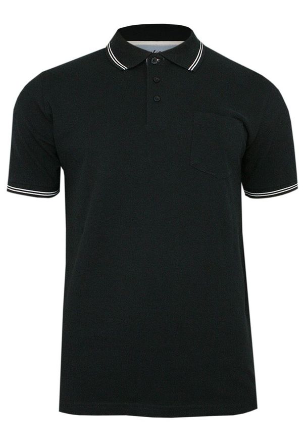 Pako Jeans - Granatowa Koszulka POLO z Lamówką, Męska, Krótki Rękaw -PAKO JEANS- T-shirt, z Kieszonką. Okazja: na co dzień. Typ kołnierza: polo. Kolor: niebieski. Materiał: bawełna. Długość rękawa: krótki rękaw. Długość: krótkie. Styl: casual