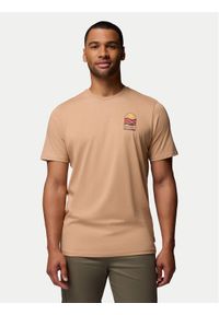 columbia - Columbia T-Shirt Explorers Canyon™ 2036451 Beżowy Regular Fit. Kolor: beżowy. Materiał: bawełna
