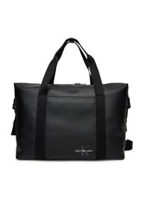 Calvin Klein Jeans Torba Mono Logo Weekender Duffle LV04G3137G Czarny. Kolor: czarny. Materiał: skóra