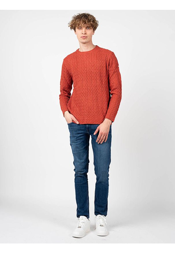 Pepe Jeans Sweter "New Jules" | PM702278 | New Jules | Mężczyzna | Czerwony, Pomarańczowy. Okazja: na co dzień. Kolor: pomarańczowy, czerwony, wielokolorowy. Materiał: wełna, poliamid, akryl. Wzór: ze splotem. Styl: casual