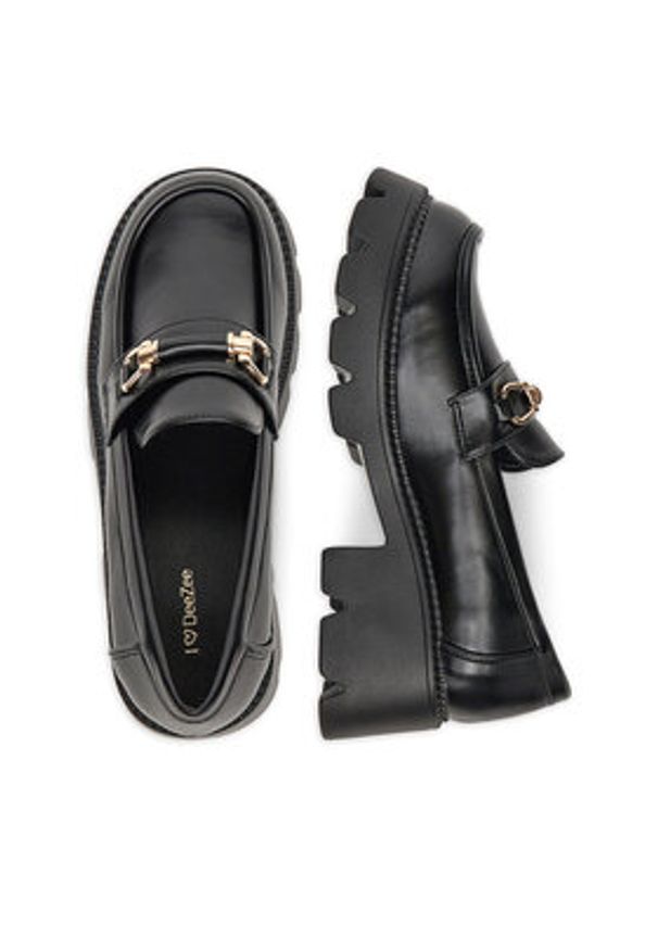 DeeZee Loafersy FBD-20306 Czarny. Kolor: czarny. Materiał: skóra