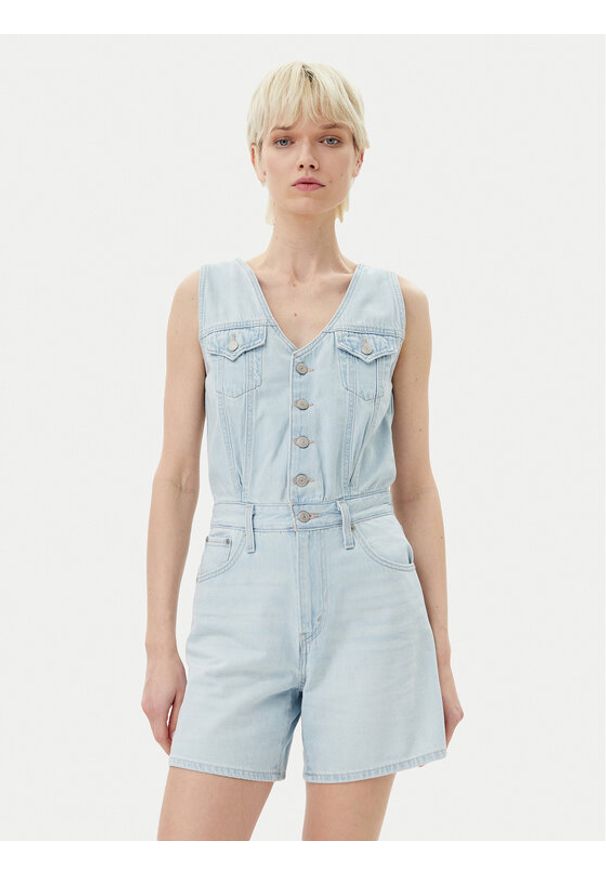 Levi's® Kombinezon 001WM-0000 Błękitny Regular Fit. Kolor: niebieski. Materiał: bawełna