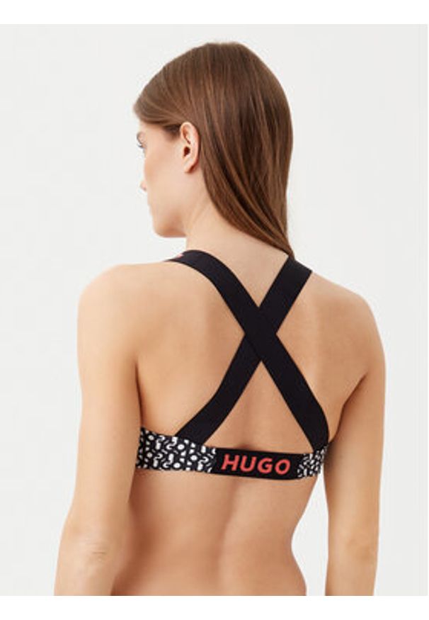Hugo - HUGO Góra od bikini Monogram 50534948 Czarny. Kolor: czarny. Materiał: syntetyk