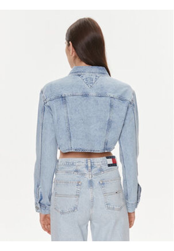 Tommy Jeans Kurtka jeansowa DW0DW17450 Niebieski Slim Fit. Kolor: niebieski. Materiał: bawełna