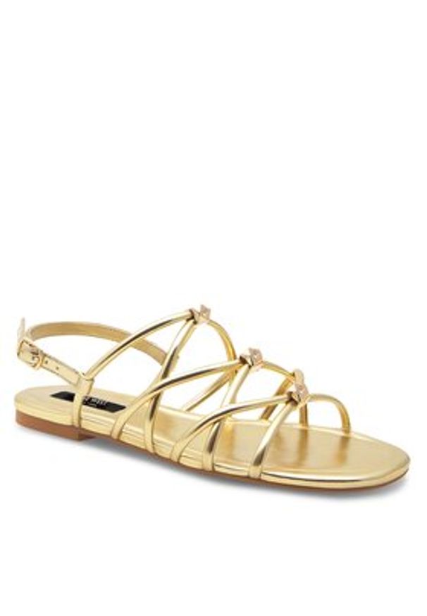 Nine West Sandały 123AL1737 Złoty. Kolor: złoty. Materiał: skóra