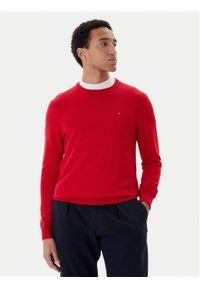 TOMMY HILFIGER - Tommy Hilfiger Sweter Essential Ssnl MW0MW39999 Czerwony Regular Fit. Kolor: czerwony. Materiał: bawełna #1