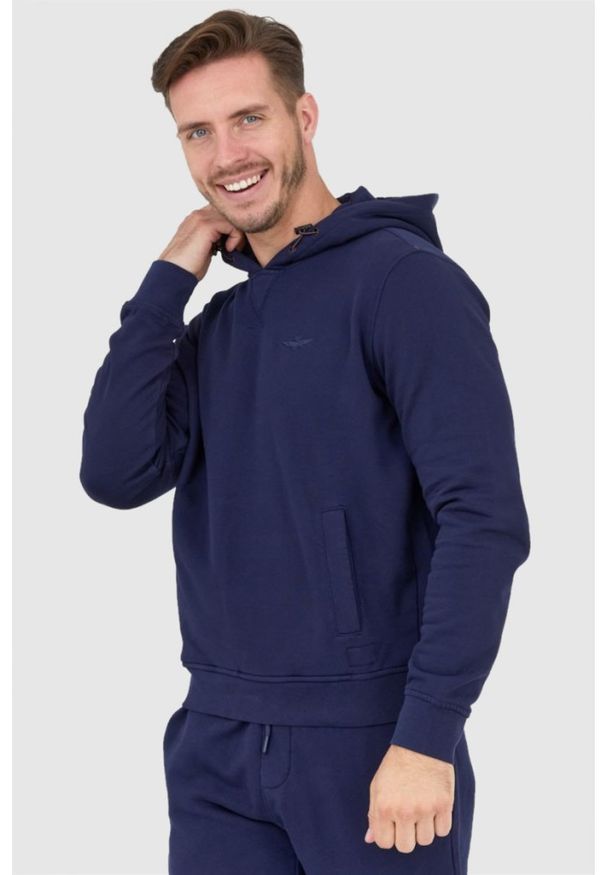 Aeronautica Militare - AERONAUTICA MILITARE Granatowa bluza męska z kapturem, Rozmiar XXL. Typ kołnierza: kaptur. Kolor: niebieski