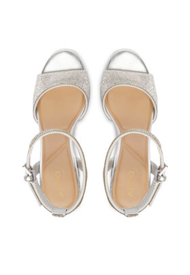 Aldo Sandały Alluring 13918870 Srebrny. Kolor: srebrny. Materiał: skóra