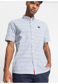 bonprix - Koszula z krótkim rękawem, z czystej bawełny. Kolor: biały. Materiał: bawełna. Długość rękawa: krótki rękaw. Długość: krótkie. Wzór: nadruk, haft #2