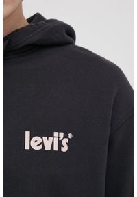 Levi's® - Levi's Bluza męska kolor czarny z kapturem gładka. Okazja: na spotkanie biznesowe. Typ kołnierza: kaptur. Kolor: czarny. Materiał: dzianina. Wzór: gładki. Styl: biznesowy