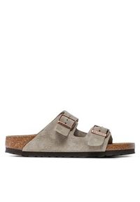 Birkenstock Klapki Arizona Bs 51463 Szary. Kolor: szary. Materiał: skóra, zamsz