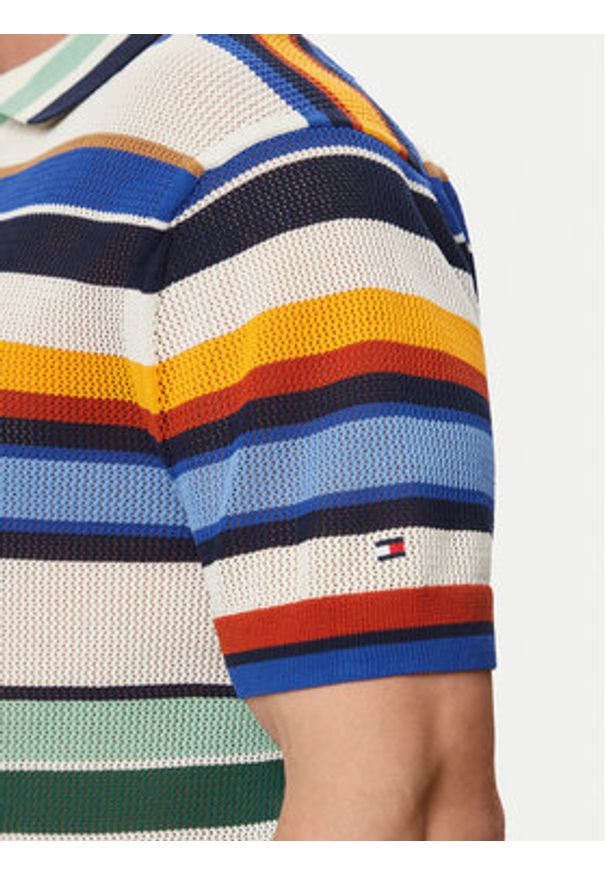 TOMMY HILFIGER - Tommy Hilfiger Polo MW0MW43250 Kolorowy Regular Fit. Typ kołnierza: polo. Materiał: syntetyk. Wzór: kolorowy