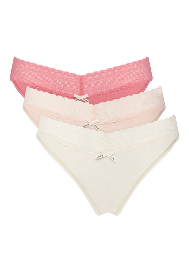 Hugo - HUGO Komplet stringów 50557221 Kolorowy. Materiał: bawełna. Wzór: kolorowy