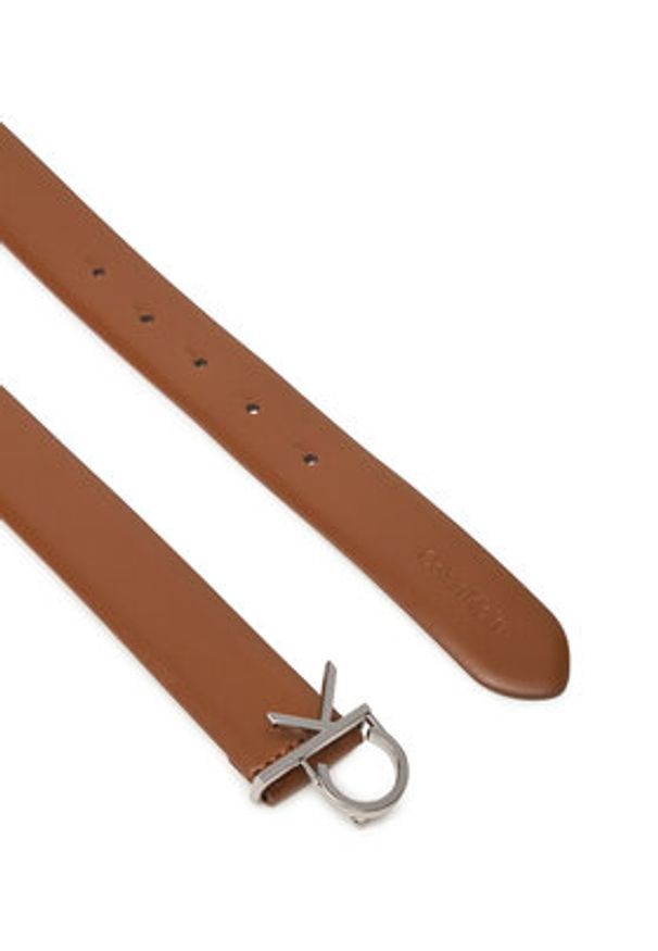 Calvin Klein Pasek Damski Ck Buckle Belt 3.0_Smooth K60K613156 Brązowy. Kolor: brązowy. Materiał: skóra