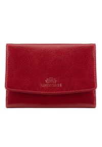 Wittchen - Damski portfel skórzany średni czerwony. Kolor: czerwony. Materiał: skóra. Wzór: aplikacja #1