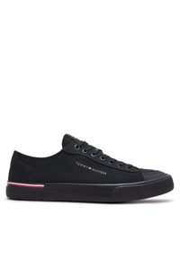 TOMMY HILFIGER - Tommy Hilfiger Tenisówki Corporate Vulc Canvas FM0FM04954 Czarny. Kolor: czarny. Materiał: materiał