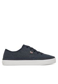 TOMMY HILFIGER - Tommy Hilfiger Sneakersy Washed Canvas Vulc Sneaker FW0FW08894 Granatowy. Kolor: niebieski. Materiał: materiał