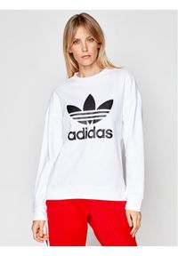 Adidas - adidas Bluza Trefoil GN2961 Biały Regular Fit. Kolor: biały. Materiał: bawełna #1