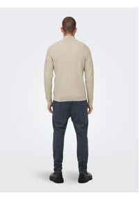 Only & Sons Sweter 22023210 Beżowy Regular Fit. Kolor: beżowy. Materiał: bawełna #5