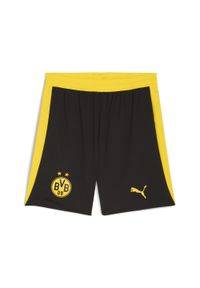 Puma - Męskie szorty Borussia Dortmund 25/26 PUMA Black Faster Yellow. Kolor: czarny, wielokolorowy, żółty. Materiał: tkanina. Sport: fitness, piłka nożna