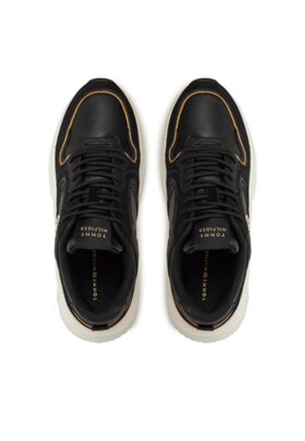 TOMMY HILFIGER - Tommy Hilfiger Sneakersy Chunky Fashion Runner FW0FW08129 Czarny. Kolor: czarny. Materiał: skóra