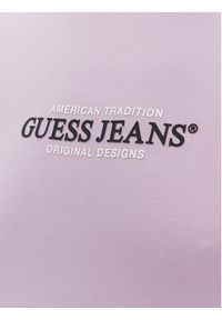 Guess Jeans T-Shirt W4YI03 J1314 Fioletowy Slim Fit. Kolor: fioletowy. Materiał: bawełna