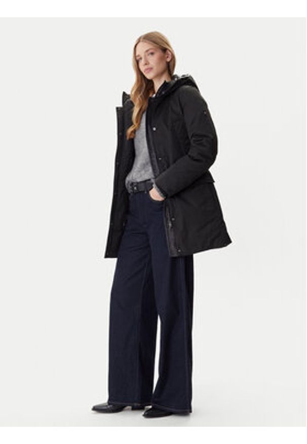 TOMMY HILFIGER - Tommy Hilfiger Parka WW0WW46533 Czarny Relaxed Fit. Kolor: czarny. Materiał: syntetyk