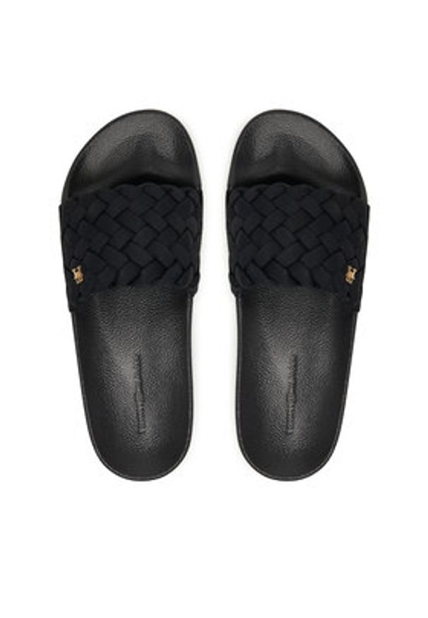 TOMMY HILFIGER - Tommy Hilfiger Klapki Th Braided Pool Slide FW0FW09203 Czarny. Kolor: czarny. Materiał: materiał