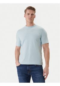 Karl Lagerfeld - KARL LAGERFELD T-Shirt 755047 562235 Błękitny Regular Fit. Typ kołnierza: dekolt w karo. Kolor: niebieski. Materiał: bawełna #1