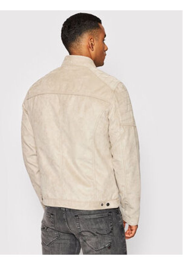 Jack & Jones - Jack&Jones Kurtka z imitacji skóry Rocky 12147218 Beżowy Regular Fit. Kolor: beżowy. Materiał: skóra