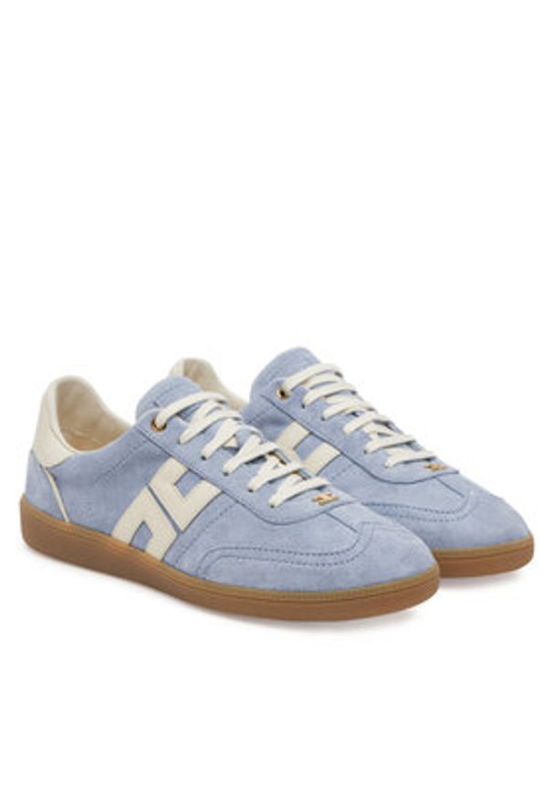 Elisabetta Franchi Sneakersy SA-51G-51E2-V400 Niebieski. Kolor: niebieski. Materiał: zamsz, skóra
