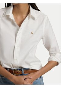 Polo Ralph Lauren Koszula 211941520002 Biały Slim Fit. Typ kołnierza: polo. Kolor: biały. Materiał: bawełna #3