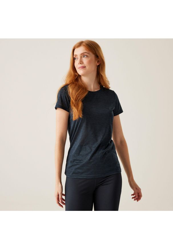 Regatta - Koszulka sportowa damska Fingal Edition szybkoschnąca. Kolor: niebieski. Długość rękawa: krótki rękaw. Długość: krótkie. Sport: turystyka piesza