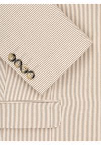 Pako Lorente - PAKO LORENTE - Beżowa marynarka garniturowa w prążek. Kolor: beżowy. Materiał: poliester, elastan, wiskoza. Wzór: prążki. Styl: młodzieżowy #7