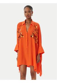 LOLA CASADEMUNT Sukienka koszulowa LS2615008 Pomarańczowy Oversize. Kolor: pomarańczowy. Materiał: wiskoza. Typ sukienki: koszulowe, oversize #1