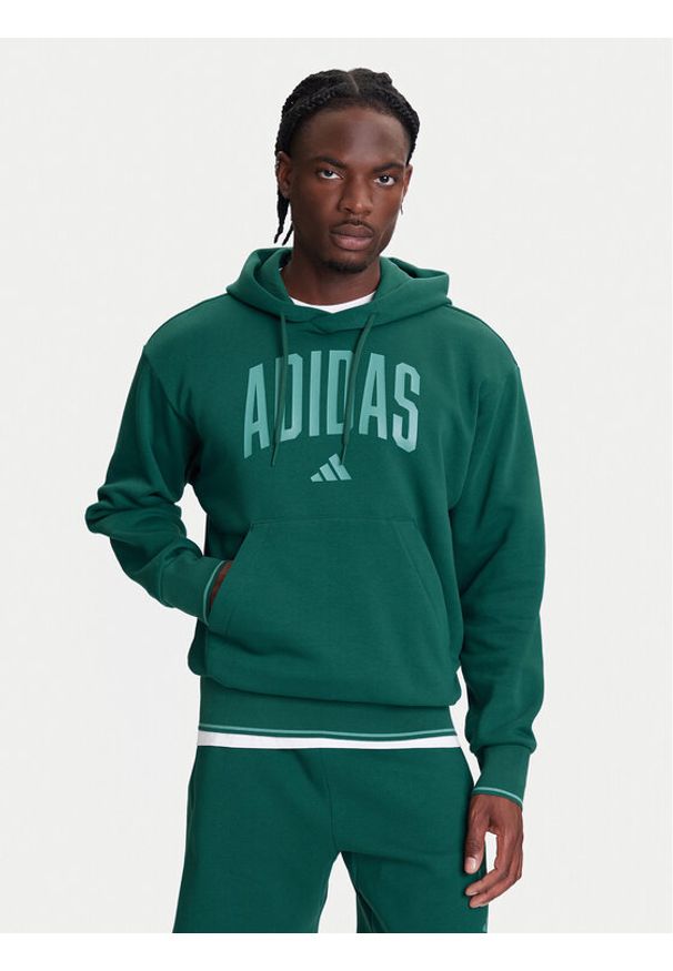 Adidas - adidas Bluza Collegiate KC3873 Zielony Regular Fit. Kolor: zielony. Materiał: syntetyk, bawełna