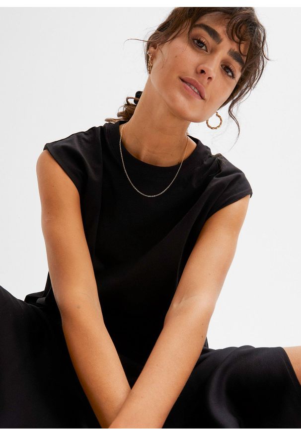 bonprix - Shirt oversize z czystej bawełny organicznej. Kolor: czarny. Materiał: bawełna