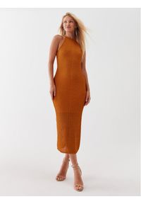 Guess Sukienka codzienna W3YK93 R24F0 Pomarańczowy Bodycon Fit. Okazja: na co dzień. Kolor: pomarańczowy. Materiał: syntetyk. Typ sukienki: bodycon, proste. Styl: casual