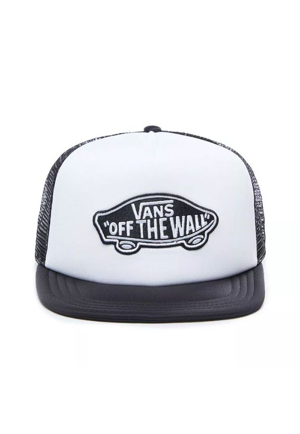 Czapka Vans Classic Patch Trucker Cap VN000H2VYB21 - czarno-biała. Kolor: biały, wielokolorowy, czarny. Materiał: poliester. Wzór: aplikacja. Styl: elegancki