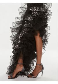 ROTATE Sukienka wieczorowa 112202100 Czarny Slim Fit. Kolor: czarny. Materiał: syntetyk. Styl: wizytowy