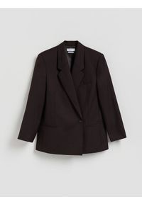 Reserved - Marynarka z wełną - bordowy. Kolor: czerwony. Materiał: wełna