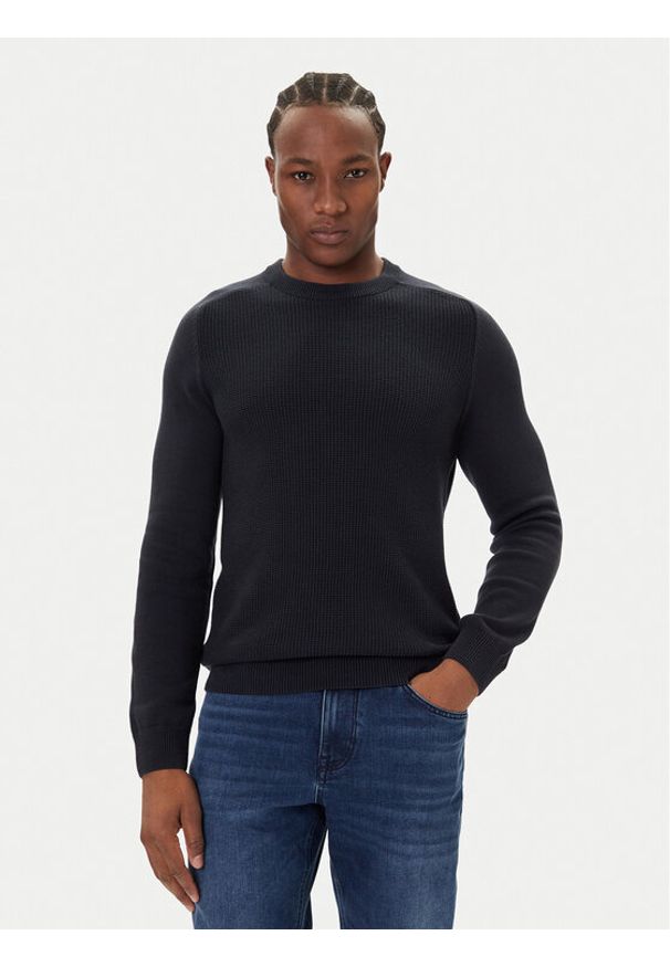 JOOP! Jeans Sweter 15 JJK-11Olivier 30047100 Granatowy Modern Fit. Kolor: niebieski. Materiał: bawełna