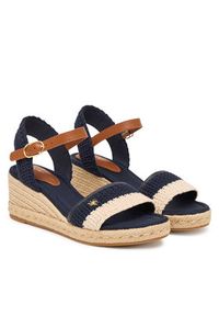 TOMMY HILFIGER - Tommy Hilfiger Espadryle Mid Espad Wedge Crochet FW0FW09516 Granatowy. Kolor: niebieski. Materiał: materiał #3