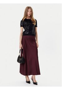 Guess Spódnica midi W5YD55 WF1T2 Bordowy Regular Fit. Kolor: czerwony. Materiał: syntetyk #4