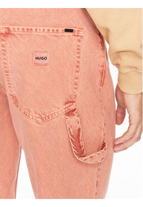 Hugo Szorty jeansowe 50489893 Pomarańczowy Regular Fit. Kolor: pomarańczowy. Materiał: jeans, bawełna